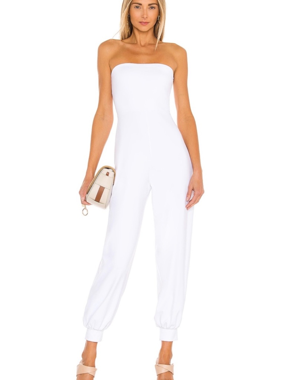 Susana Monaco Strapless Cuffed Ankle Jumpsuit